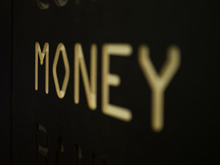 money word on black background