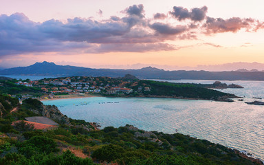 Sunset at Baja Sardinia Beach Costa Smeralda