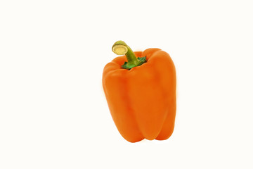 Orange sweet pepper on a white background