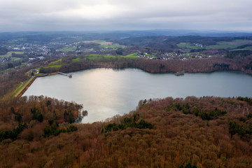 wiehltalsperre dam germany from above