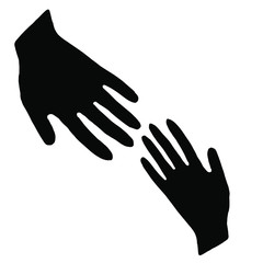  Vector illustration.Close-up of hands that stretch to each other.