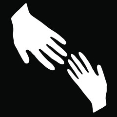  Vector illustration.Close-up of hands that stretch to each other.