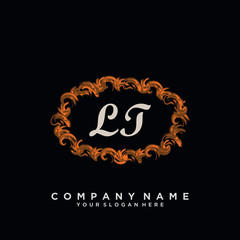 Initial Letter LT Logo With circle Template Vector	
