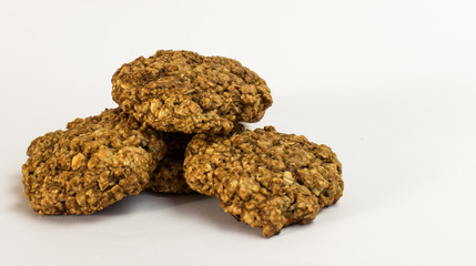 Walnut cookies on a white background