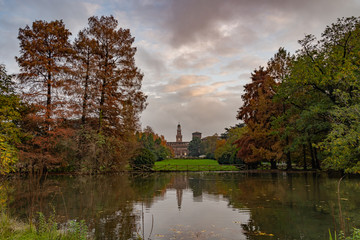 Sempione Park in Milan Italy