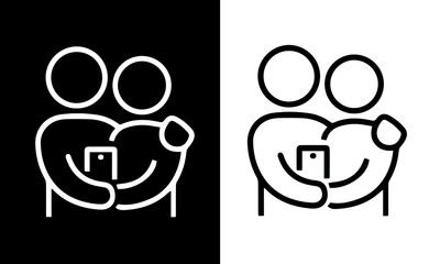  Smartphones Thin Line Icons vector design black and white 