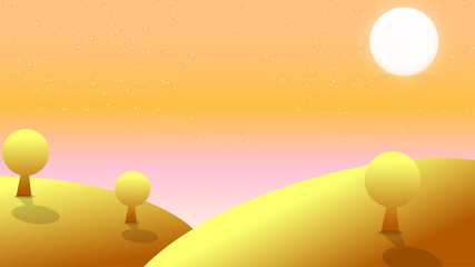 Colorful Landscape Night Moon Galaxy Nature for Background