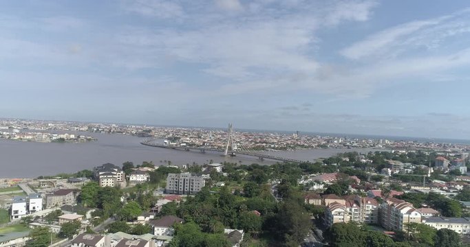 Aerial view of highbrow neighbourhood in Lagos Nigeria 