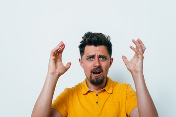 Fototapeta premium The man is afraid of fear