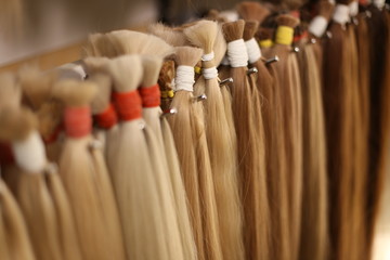 Various colors of straight single clip in human hair extensions