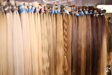 Various colors of straight single clip in human hair extensions