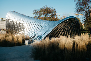 Silver monumental sculpture in Wroclaw