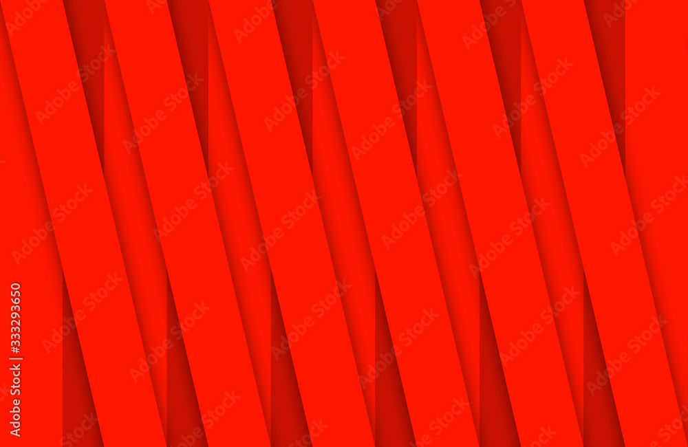 Poster 3d rendering. abstract parallel red panel bars pattern wall background.