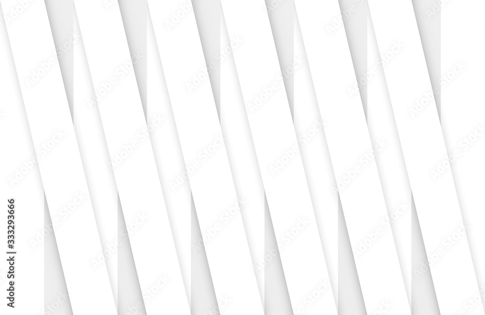 Poster 3d rendering. abstract parallel white panel bars pattern wall background.