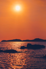 Amazing colorful sunset in Vietnam