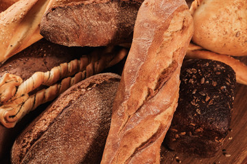 Group of bread on the table. Food concept