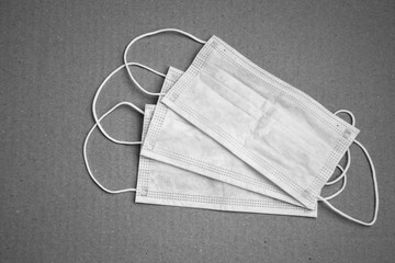 Medical masks. Coronavirus protection concept. One of the ways to reduce the spread of virus....