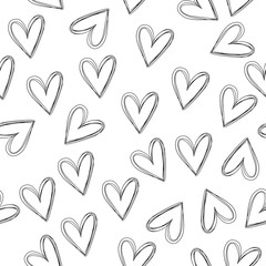 Vector seamless pattern with hearts. Vector illustration. Happy Valentine's Day.