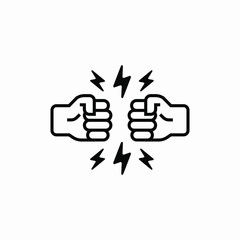 bro fist bump punch vector icon design line illustration clip art isolated on white background 