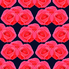 Seamless pattern of flowers pink roses. eps10 vector stock illustration