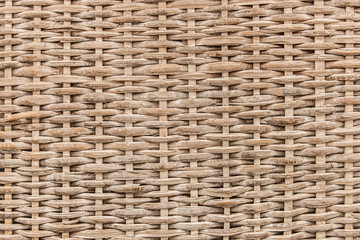 Fototapeta Beige wicker basket texture background, abstract symmetric repeating wavy pattern, handmade obraz