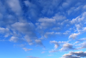 Obraz premium Beautiful blue sky with white clouds.