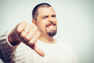 Portrait  man, eyes closed, in meditation