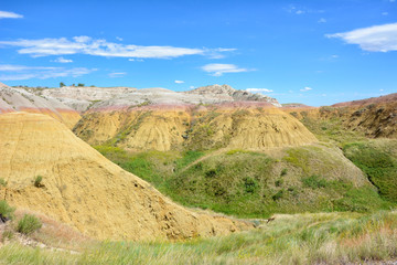 Badlands National Park - The Yellow Mounds are an example of a  paleosol or fossil soil.