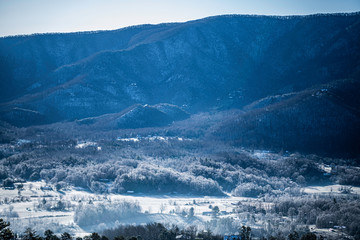 view of mountains with snow