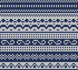 Knitted seamless fair isle pattern with meander figures