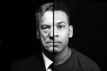 Beautiful man in front of a black background
