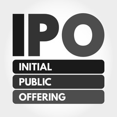 IPO - Initial Public Offering acronym, business concept background