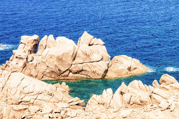 Rocks at Capo Testa Santa Teresa Gallura at Mediterranean sea