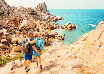 Couple in Capo Testa in Santa Teresa Gallura on Sardinia