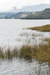 Natural landscape from San Pedro island or Isla Grande, in Lake Tota
