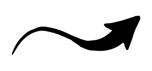 Ink arrow symbol hand painted with brush