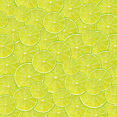 seamless background with lime slices of lemon