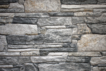 wall of uneven rocky stones in a house