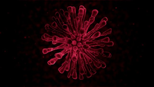 Red Virus Waving On dark ambience