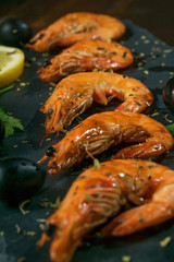 freshly cooked shrimps
