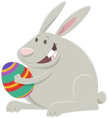 cartoon Easter bunny with Easter egg