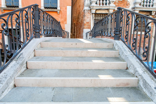 The steps of the bridge in Venice