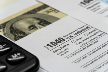 Obraz premium Tax forms 1040. U.S Individual Income Tax Return.