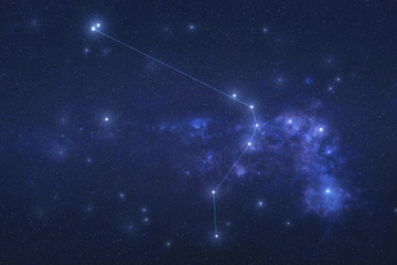 Horologium Constellation in outer space.Hor stars on the night sky. Elements of this image were...