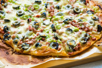 big hot pizza