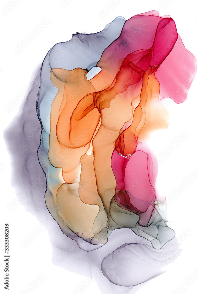 Poster abstract background texture with alcohol ink blob isolated on white. watercolor spot smoke backgroun