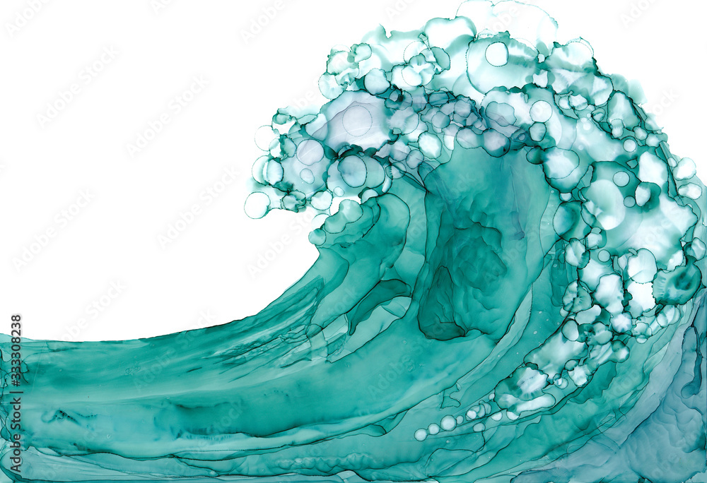 Poster abstract background texture with alcohol ink blob isolated on white. watercolor spot wave background