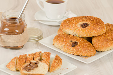 Turkish pastry on whşte table consept