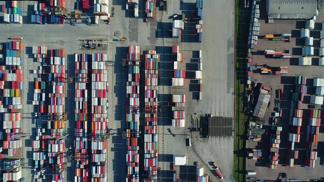 ial shot of Port in Santos Brazil and container ship in import export and business logistic  