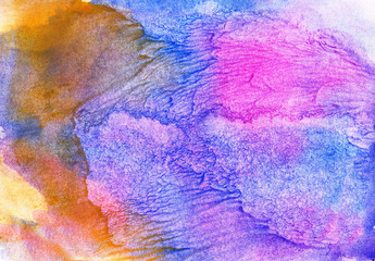 Abstract hand-made pattern, multi-colored background, imitation of oil or watercolor painting, fantastic landscape